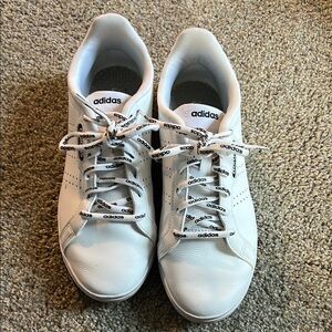 Adidas Classic White Sneakers with Branded Laces